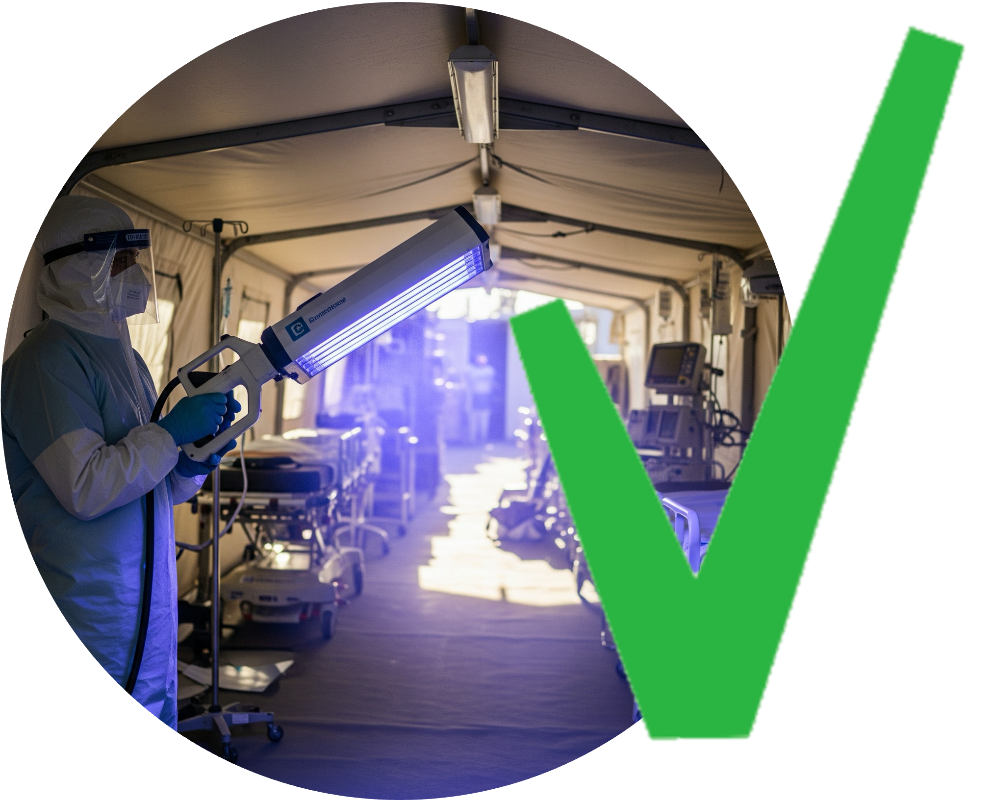 Medical environment with UV-C disinfection